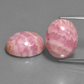 12,39 ctw natürlicher mehrfarbiger Rhodochrosit, Oval Schliff, Lichtundurchlässig