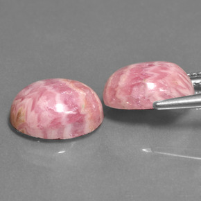 12,39 ctw natürlicher mehrfarbiger Rhodochrosit, Oval Schliff, Lichtundurchlässig