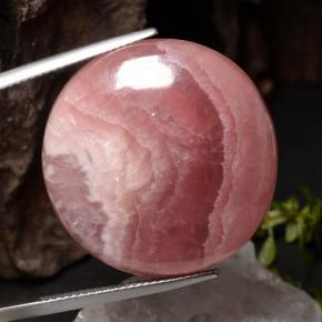 54,27 ctw natürlicher mehrfarbiger Rhodochrosit, Rundschliff, Lichtdurchlässig
