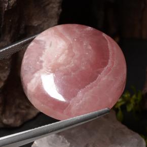 54,27 ctw natürlicher mehrfarbiger Rhodochrosit, Rundschliff, Lichtdurchlässig