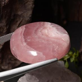 54,27 ctw natürlicher mehrfarbiger Rhodochrosit, Rundschliff, Lichtdurchlässig