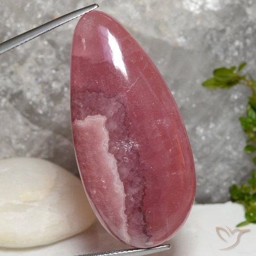 72.72ct Natürlicher Mehrfarbig Rhodochrosit, Birnenform, Lichtdurchlässig