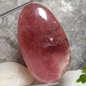 72,82 ctw natürlicher mehrfarbiger Rhodochrosit, Fantasieschliff, Lichtdurchlässig