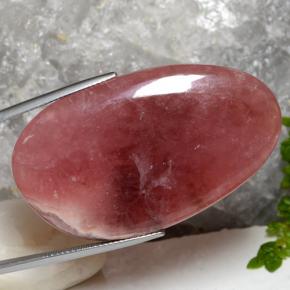 72,82 ctw natürlicher mehrfarbiger Rhodochrosit, Fantasieschliff, Lichtdurchlässig