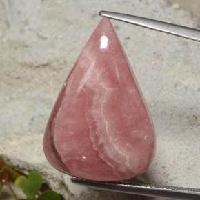 24,62 ctw natürlicher mehrfarbiger Rhodochrosit, Birnenform, Lichtdurchlässig