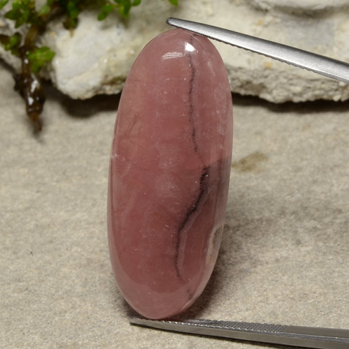 35,11 ctw natürlicher mehrfarbiger Rhodochrosit, Oval Schliff, Lichtdurchlässig