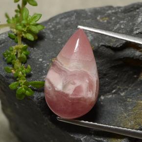 8,69 ctw natürlicher mehrfarbiger Rhodochrosit, Birnenform, Lichtdurchlässig