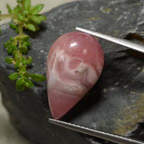 8,69 ctw natürlicher mehrfarbiger Rhodochrosit, Birnenform, Lichtdurchlässig