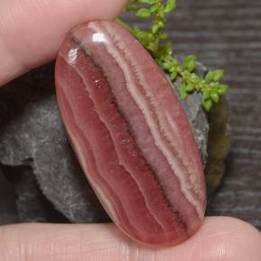 59,63 ctw natürlicher mehrfarbiger Rhodochrosit, Oval Schliff, Lichtdurchlässig