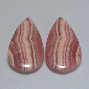 30,41 ct natürliche mehrfarbiger Rhodochrosit-Edelsteine, Birnenform, Lichtdurchlässig