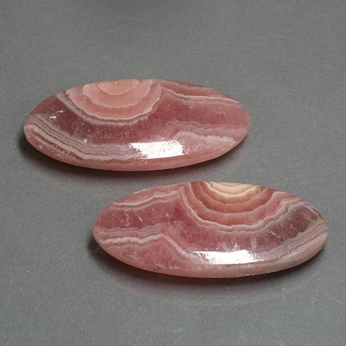 36.60 ct natürliche Mehrfarbig Rhodochrosit-Edelsteine, Oval Schliff, Lichtdurchlässig