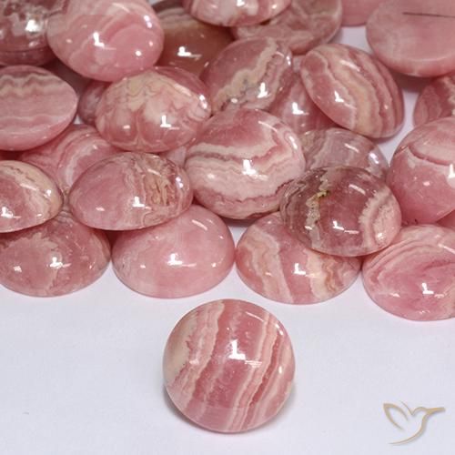 6,39 ctw natürlicher mehrfarbiger Rhodochrosit, Rundschliff, Lichtdurchlässig
