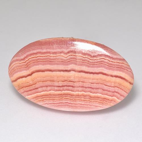 12,12 ctw natürlicher rosafarbener Rhodochrosit, Oval Schliff, Lichtdurchlässig