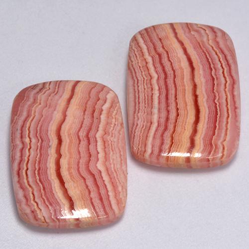 23,75 ct natürliche Mehrfarbig Rhodochrosit-Edelsteine, Kissenschliff, Lichtdurchlässig