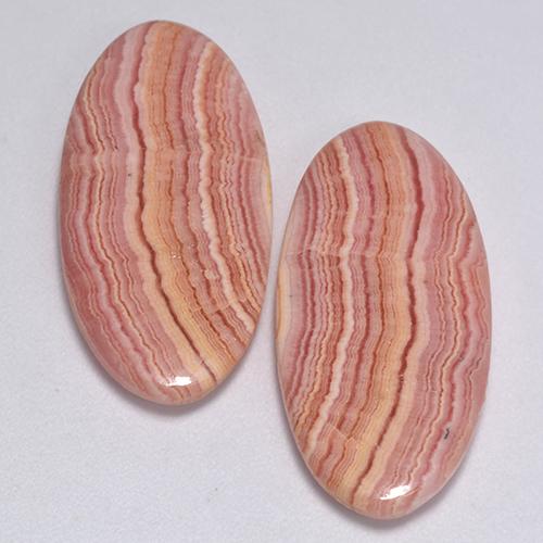 24,12 ct natürliche mehrfarbiger Rhodochrosit-Edelsteine, Oval Schliff, Lichtdurchlässig