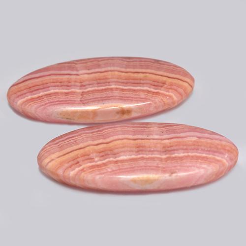 24,12 ct natürliche mehrfarbiger Rhodochrosit-Edelsteine, Oval Schliff, Lichtdurchlässig
