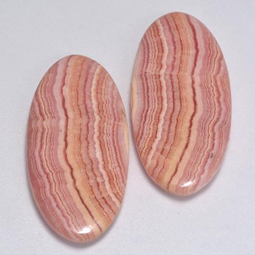24,12 ct natürliche mehrfarbiger Rhodochrosit-Edelsteine, Oval Schliff, Lichtdurchlässig