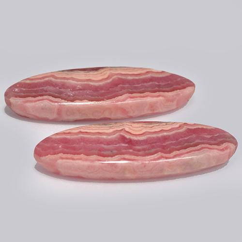 24.07 ct natürliche Mehrfarbig Rhodochrosit-Edelsteine, Oval Schliff, Lichtdurchlässig