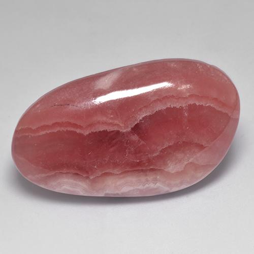 49,58 ctw natürlicher mehrfarbiger Rhodochrosit, Fantasieschliff, Lichtdurchlässig