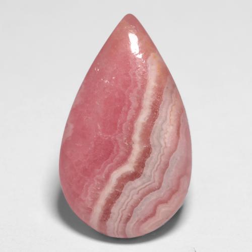 8,11 ctw natürlicher mehrfarbiger Rhodochrosit, Birnenform, Lichtdurchlässig