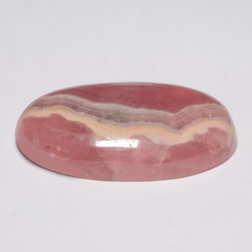 28,25 ctw natürlicher mehrfarbiger Rhodochrosit, Oval Schliff, Lichtdurchlässig