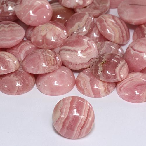 6,39 ctw natürlicher mehrfarbiger Rhodochrosit, Rundschliff, Lichtdurchlässig