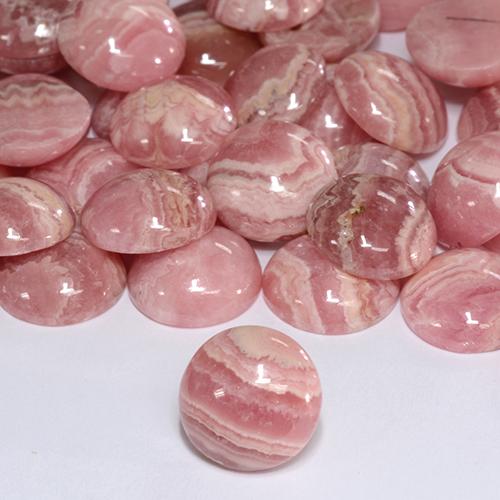 6,39 ctw natürlicher mehrfarbiger Rhodochrosit, Rundschliff, Lichtdurchlässig