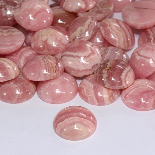 6,39 ctw natürlicher mehrfarbiger Rhodochrosit, Rundschliff, Lichtdurchlässig