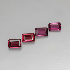 3,39 ct natürliche rosafarbener Rhodolith-Edelsteine, Smaragdschliff, VVS-VS