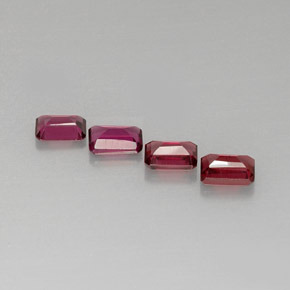 3,39 ct natürliche rosafarbener Rhodolith-Edelsteine, Smaragdschliff, VVS-VS