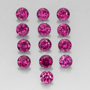  ct natürliche Himbeerrot Rhodolith-Granat-Edelsteine, Rund Schliff, VVS-VS