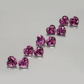 2,95 ct natürliche roter Rhodolith-Edelsteine, Herzform, VVS-VS