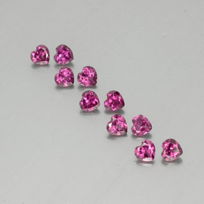 2,96 ct natürliche purpurfarbener Rhodolith-Edelsteine, Herzform, VVS-VS