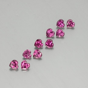 2,96 ct natürliche purpurfarbener Rhodolith-Edelsteine, Herzform, VVS-VS
