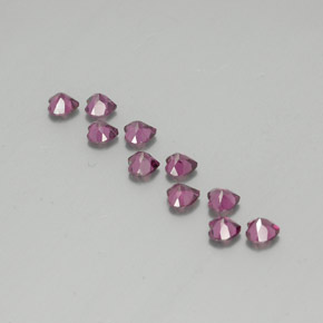 2,96 ct natürliche purpurfarbener Rhodolith-Edelsteine, Herzform, VVS-VS
