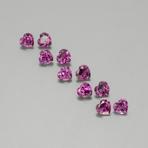 2,84 ct natürliche purpurfarbener Rhodolith-Edelsteine, Herzform, VVS-VS