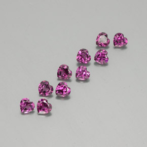2,84 ct natürliche purpurfarbener Rhodolith-Edelsteine, Herzform, VVS-VS