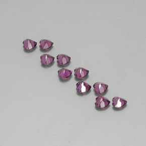 2,84 ct natürliche purpurfarbener Rhodolith-Edelsteine, Herzform, VVS-VS