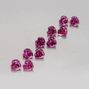 2,98 ct natürliche purpurfarbener Rhodolith-Edelsteine, Herzform, VVS-VS