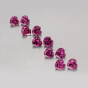 2,98 ct natürliche purpurfarbener Rhodolith-Edelsteine, Herzform, VVS-VS