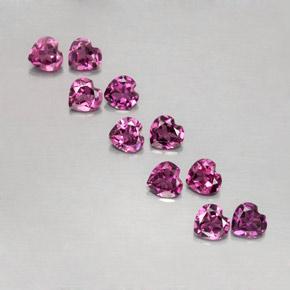 2,62 ct natürliche purpurfarbener Rhodolith-Edelsteine, Herzform, VVS-VS