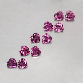 2,62 ct natürliche purpurfarbener Rhodolith-Edelsteine, Herzform, VVS-VS