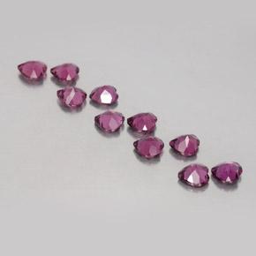 2,62 ct natürliche purpurfarbener Rhodolith-Edelsteine, Herzform, VVS-VS
