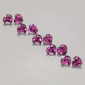 3,11 ct natürliche purpurfarbener Rhodolith-Edelsteine, Herzform, VVS-VS