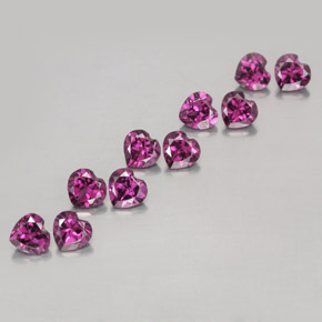 3,11 ct natürliche purpurfarbener Rhodolith-Edelsteine, Herzform, VVS-VS