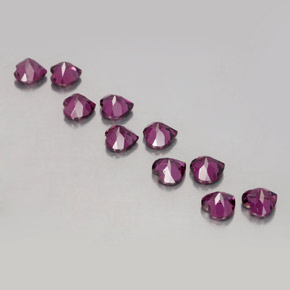 3,11 ct natürliche purpurfarbener Rhodolith-Edelsteine, Herzform, VVS-VS