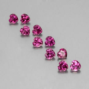 2,84 ct natürliche purpurfarbener Rhodolith-Edelsteine, Herzform, VVS-VS