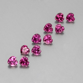 2,84 ct natürliche purpurfarbener Rhodolith-Edelsteine, Herzform, VVS-VS