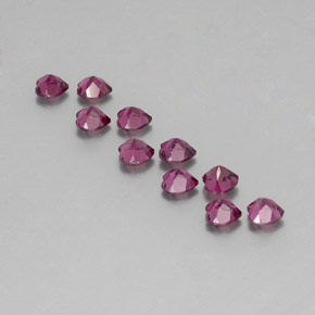 2,84 ct natürliche purpurfarbener Rhodolith-Edelsteine, Herzform, VVS-VS