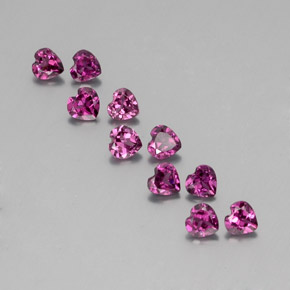 2,57 ct natürliche purpurfarbener Rhodolith-Edelsteine, Herzform, VS
